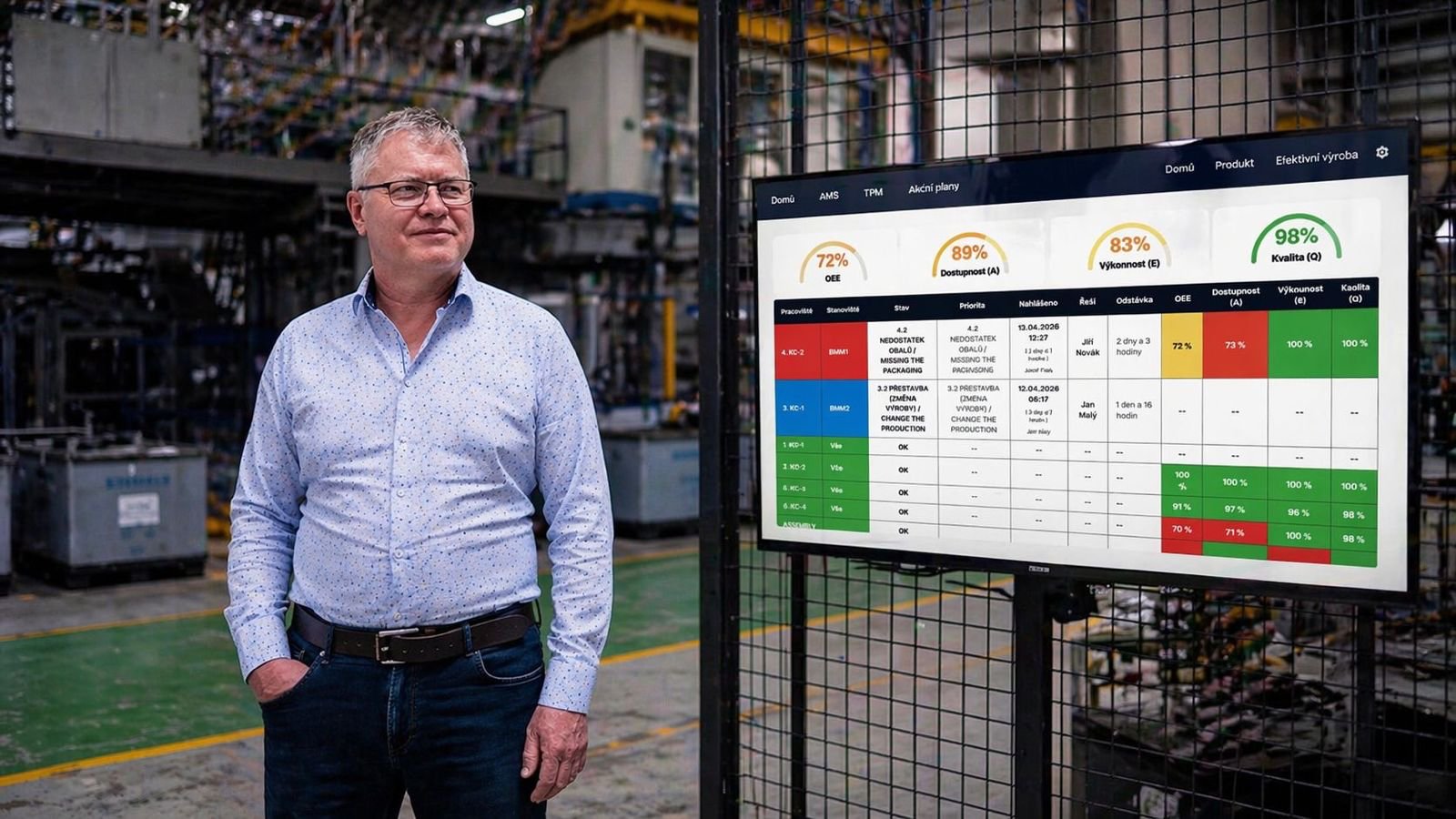 Dashboard iDomino v reálném provozu