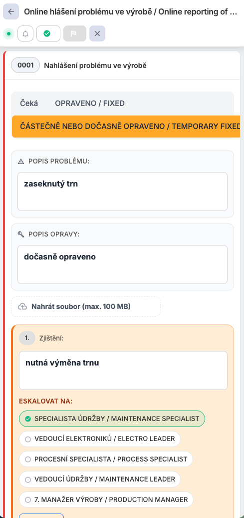 iDomino — Eskalace na kolegy